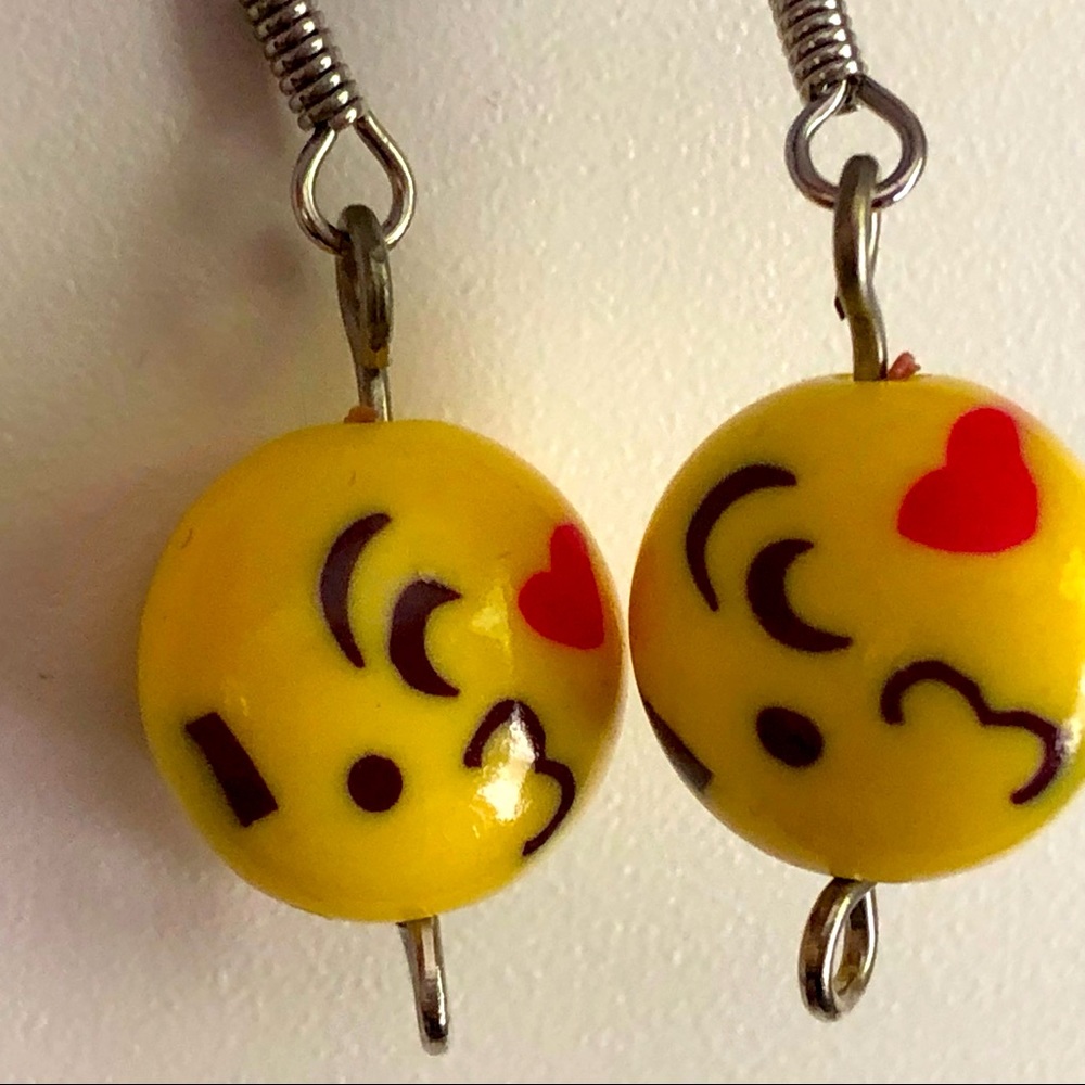 😘 New Hand Crafted Emoji Earrings 😘